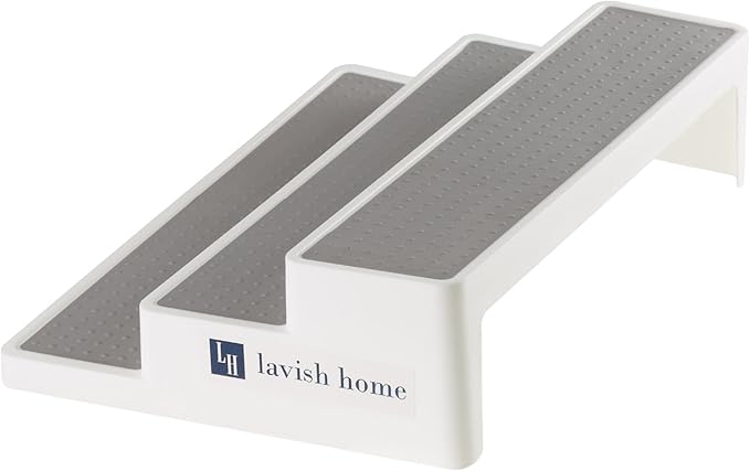 3 Tier Spice Step Shelf- Kitchen Cabinet, Countertop and Pantry Spices and Seasoning Organizer by Lavish Home (Great for Household Organization)