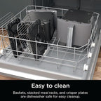 Ninja DoubleStack XL Smart 2-Basket Air Fryer, Smart Cook System, DoubleStack Technology Cook 4 Foods at Once, Space Saving Design, 10 QT, 6-in-1, Smart Finish & Match Cook, Air Fry, Broil, Bake SL451