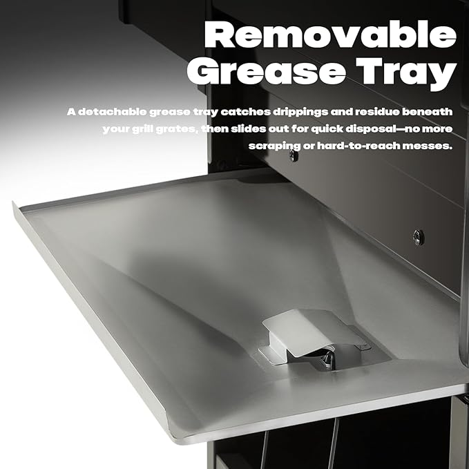 4 Burner Gas Grill Cast Iron Griddle Grill Combo, BBQ Propane Grills with Side Burner 50000BTU Heavy Duty Barbucue Grill With Cover, Black