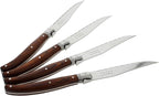 French Home Laguiole 4-Piece Steak Knife Set – Sophisticated Stainless Steel Dinner Knives with Pakkawood Handles & Iconic Bee Emblem – Serrated Knives for Smooth Cutting (9.25")