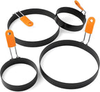 4 Pcs Egg Rings for Frying Eggs Stainless Steel Pancake Rings for Griddle Nonstick Fried Egg Rings for Muffins (Set of 4)