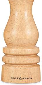 Cole & Mason London Refillable Spice Mill - Kitchen & Home Accessory - Table Black Pepper Grinder - Pepper Mill with Carbon Steel Mechanism - 7", Natural Beech