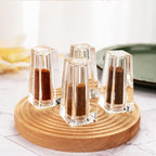 Salt and Pepper Shaker Set Spice Dispenser Refillable Design Cut Crystal Seasoning Shaker Kitchen Decor for Cooking Table, RV, Dinner Party, Camping BBQ (Set Of 4)