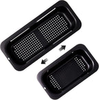 KesaPlan Collapsible Sink Colanders and Strainers Basket Extendable Plastic Fruit Vegetable Strainer Drainer Basket for Kitchen (Length 13.6 inch-18.7 inch) (black)