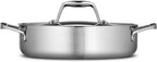 Tramontina Signature Tri-Ply Clad Stainless Steel 3-Quart Braiser Pan with Lid, Induction-Ready, Dishwasher-Safe, NSF-Certified, Made in Brazil