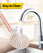 Kitchen Ladle Strainer Set of 2 Large Slotted Spoon with High Heat Resistant BPA Free Non Stick Cooking Skimmers For Draining and Frying