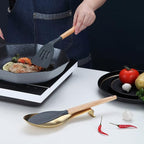 Matte Gold Spoon Rest, Stainless Steel Holder for Stove Top, Kitchen Utensils for Ladles, Tongs, Spatula, Pot Lid, Dishwasher Safe (2PC-9.5 Inch)