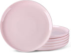 AmorArc Ceramic Dinner Plates Set of 6,10.5 inch Large Stoneware plates for Kitchen,Dinnerware Dishes set- Microwave,Dishwasher Safe,Scratch Resistant-Pink
