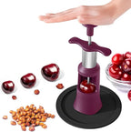 Cherry Pitter Remover Tool, Premium Quick Release Cherry Pitter, Press & Push Type, Large 33mm Cherry Seed Remover, Durable, Food Grade Stainless Steel & PP Plastic, More Labor Saving (Beet)