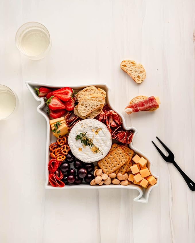 Missouri Shaped Baking Dish Serving Platter or Decorative Tray Charming Porcelain Bakeware Oven Microwave and Dishwasher Safe