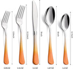 20-Pieces Color Silverware Sets for 4,Orange and white Handle Stainless Steel Cutlery Set, Include Forks Spoons and Knives Set, Dishwasher Safe Utensil Sets for Home Restaurant
