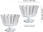 Ice Cream Bowls Drinking Glass Cups Set of 2 (Transparent), Flower Petal Style Glasses, 8.5oz, Suitable for Ice cream, Cocktails, Dessert & More.