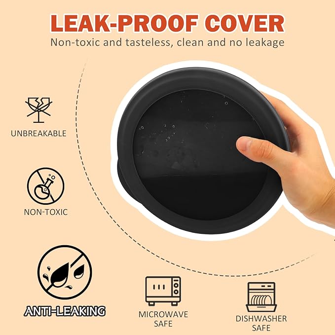 40oz wheat straw bowls set of 4,unbreakable ramen bowl set with cover,alternative plastic bowls with cover for kitchen,party,camping and picnic. Black