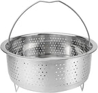 Stainless Steel Steamer Basket with Handle Rice Cooker Steaming Basket Metal Steamer Insert Steaming Rack for Rice Cooker Warmer Kitchen Cookware Silver（20cm）