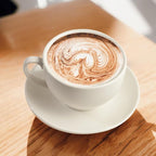 Porcelain Coffee Cup with Saucer 220ml/7.3oz for Cappuccino, Latte, and Tea, Elegant White