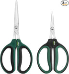Hydroponic 2-Pack Bonsai Scissors and Plant Trimming Shears Set - Stainless Steel Pruning Shears for Indoor Gardening, Succulent Harvest, and Precision Plant Care