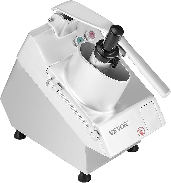 VEVOR Food Processor & Vegetable Chopper, 2 Feeding Holes Food-Grade Stainless Steel Food Processor Chopper with Detachable 6 Blades, 3mm/5mm/7mm/10mm Shredder, 2mm/4mm Slicer, for Vegetables, Fruit