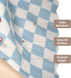 Folkulture Table Runner | Fall Table Runners 90 inches Long | Checkered Boho Table Runners for Farmhouse Decor or Table Decorations for Party | White and Blue Table Runner for Fall Decor