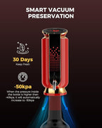 Luxurious 3-in-1 Electric Wine Aerator, Decanter, Dispenser & Vacuum Pump. Touch Screen LED Display - Wine Preservation System with Temp Monitor, Gift for Wine Lovers Women Men (Red)