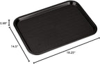 Carlisle FoodService Products Cafe Fast Food Cafeteria Tray with Patterned Surface for Cafeterias, Fast Food, And Dining Room, Plastic, 17.87 X 14 X 0.98 Inches, Black, (Pack of 12)
