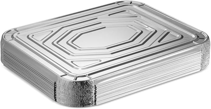 25 Pack Aluminum Pans Disposable 9x13 Baking Pan Chafing Trays with Lids, Half Size Oven Steam Table Tin Foil Pans with Covers, Extra Heavy Duty Foil Pans for Heating, Roasting, Cooking, Storing Food