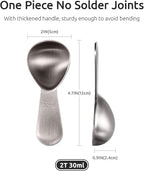 Coffee Scoop: U-Taste 18/8 Stainless Steel Measuring Coffee Scoop 2 tablespoon, Short Handled Measure Scooper for Ground Coffee, Bean in Canister (Silver, 2Tbsp/30ml)