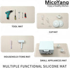 Silicone Dish Drying Mat for Multiple Usage,Easy clean,Eco-friendly,Heat-resistant Silicone Mat for Kitchen Counter or Sink,Refrigerator or Drawer Liner Tapioca 5XL 36inches x 18inches