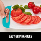 GORILLA GRIP BPA-Free Reversible Kitchen Cutting Board Set of 3, US Designed, Nonporous, Juice Grooves Catch Liquid, Slip Resistant Border, Dishwasher Safe Durable Large Food Chopping Boards Turquoise