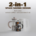 Electric French Press Coffee Maker, 120V Boil Water & Press Coffee 2-in-1, Portable Design for Camping, Travel, 6 Minute Brew Ready
