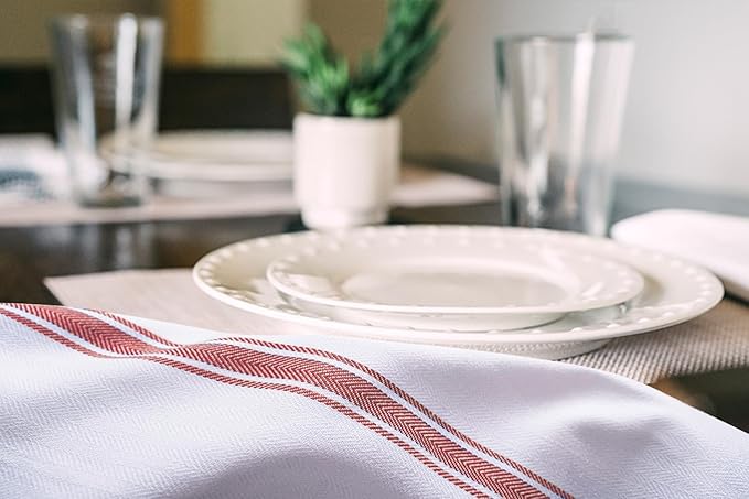 Dish Towels Set (Value Pack of 30) Size 15x25 Inch, 100% Cotton Soft & Absorbent Linen Kitchen Towels, Tea Towels, Reusable Cleaning Cloths for Household Cleaning (Red)