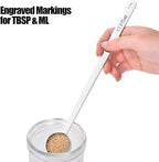 18/8 Stainless Steel Coffee Scoop, Doosu Food-Grade Metal Measuring Spoon with 8.5in Long Handle, Tablespoon Scooper for Coffee Beans, Ground Coffee, Espresso, Protein Powders, Tea, Sugar (1 Tbsp)