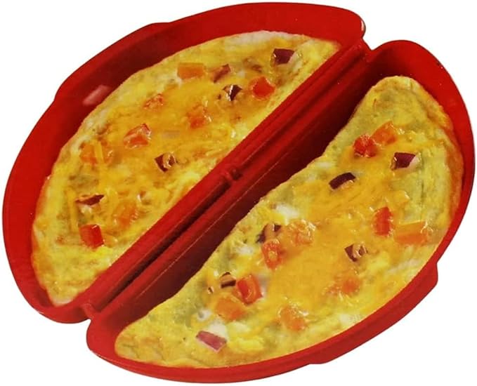 TopHomer 2 Cavity Easy Egg Breakfast Cooker, Microwave Omelet Pan and Egg Poacher - Egg Maker Easy to Use and Non-Stick Breakfast Egg Cookware (White)