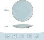 famiware Jupiter Dinner Plates Set of 6, 10.5 Inch Plate Sets, Microwave and Dishwasher Safe, Scratch Resistant, Kitchen Plates Perfect Serving Dishes, Light Blue