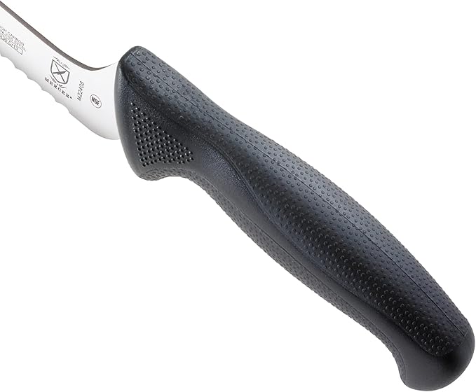 Mercer Culinary M22408 Millennia Black Handle, 8-Inch Offset Wavy Edge, Bread Knife