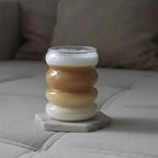 4 Pcs Drinking Glasses with Glass Straw 14oz Glassware Set,Cocktail Glasses,Iced Coffee Glasses,Beer Glasses,Ideal for Water,Soda,Tea,Gift - with Cleaning Brushe