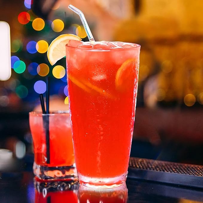 Unbreakable Plastic Tumbler Cups, Set of 6, Large Water Tumbler Set, 25 oz Highball Drinking Glasses (Clear)