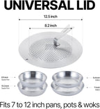 316 Stainless Steel Removable Handle Cookware, 5-Ply Stackable Cookware Set, 6-Piece Pans with Universal Lid, Induction Compatible, Oven & Dishwasher Safe