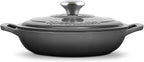Signature Enameled Cast Iron Braiser, Non-Stick Serving Pot with Tight Fitting Lid for Perfect Roasting, Baking, Sauteing, Searing, and Pan Frying | 1.5Q (1.4L) - Oyster Grey