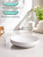 DOWAN Pasta Bowls, 65 oz Large Salad Bowls Set of 2, 10'' Serving Bowls for Wedding, Ceramic Shallow Bowl Plates, Serving Dishes for Entertaining, Microwave Dishwasher Safe