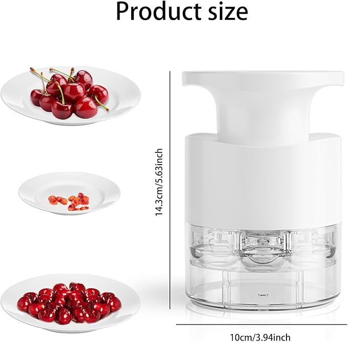 Cherry Pitter Multiple, Push Type Cherry Corer Multiple, Kitchen Cherry Jam 7 Holes Multi Pitter Tool, 7-in-1 Cherry Seed Remover Quick Portable Cherry Pitting Tool (White)