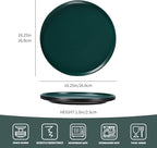 GZG Ceramic Dinner Plates Set of 4,10 Inch Stoneware plate Set,Microwave and Dishwasher Safe Kitchen Utensils,Stackable,Scratch Resistant (Dark Green)