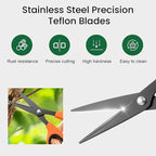 GROWNEER 1 Packs Trimming Scissors Teflon Coated Non Stick Blades Pruning Shears Gardening Hand Pruning Snips with Straight Stainless Steel Precision Blade