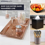 Monarch Abode Hand Hammered Metal Serving Tray, 12-Inch Nickel Finish – Rectangle Serving Platter, Small Serving Tray for Party, Fruit Platter, Dessert Trays, Serving Dishes