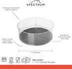 Spectrum Lazy Susan Organizer, Hexa 3 Divider 11" - Lazy Susan Turntable for Cabinet, Refrigerator, Pantry, Table, & Shelf - Rotating & Spinning Pantry Organization - Spice Rack Storage for Fridge