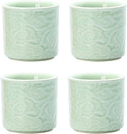 Ceramic Espresso Cups Set of 2 or 4-3oz Demitasse Cups for Coffee & Tea, No Handles, Durable & Dishwasher Safe (lawngreen, 4)