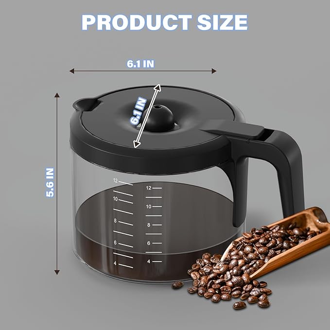 12 Cup Coffee Maker Carafe Replacement Pot Compatible with Keurig 5000 & 5500 K-Duo Essentials and K-Duo Hot & Iced Brewers K5600 (Gen 2) Only (NOT Fit K-Duo 5100 Model)
