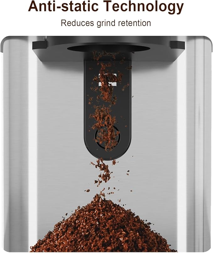MOKKOM Coffee Grinder, Anti-static Conical Burr Coffee Bean Grinder, Adjustable Electric Burr Mill with 31 Precise Settings for Espresso/Drip/Pour Over/Cold Brew/French Press Coffee Maker