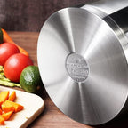 HOMICHEF 3.5QT Silver Nickel Free Stainless Steel Stockpot with Lid - Matte Polished, 8 Inch Wide, 7.6MM Thick Base, No Non-Stick Coating, 4.5 lbs