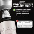 Portable Coffee Grinder – Rechargeable Espresso Coffee Grinder with Stainless Steel Burr Mill for Travel, Camping – Cordless Electric Small Grinders with 38 Adjustable Grind Settings