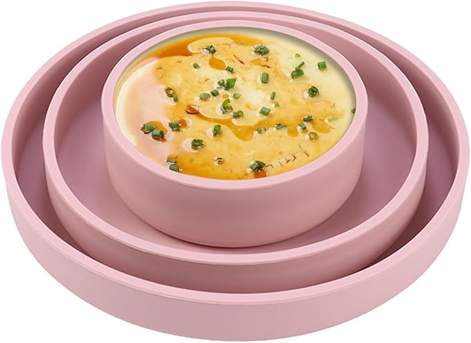 Silicone Microwave Egg Cooker, 3Pcs Different Sizes Microwave Egg Poacher, Reusable Nonstick Air Fryer Egg Maker Mold for Breakfast Sandwiches, Silicone Egg Poaching Cups, Microwave Accessories (Red)